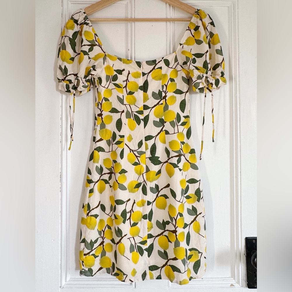 🏷️ NWT 🍋 Lemon Print Eggie x UO Victoria Dress. SIZE XS - Picture 4 of 6